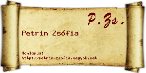 Petrin Zsófia névjegykártya